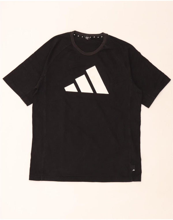 Adidas Herre grafisk T-shirt Top Medium Sort