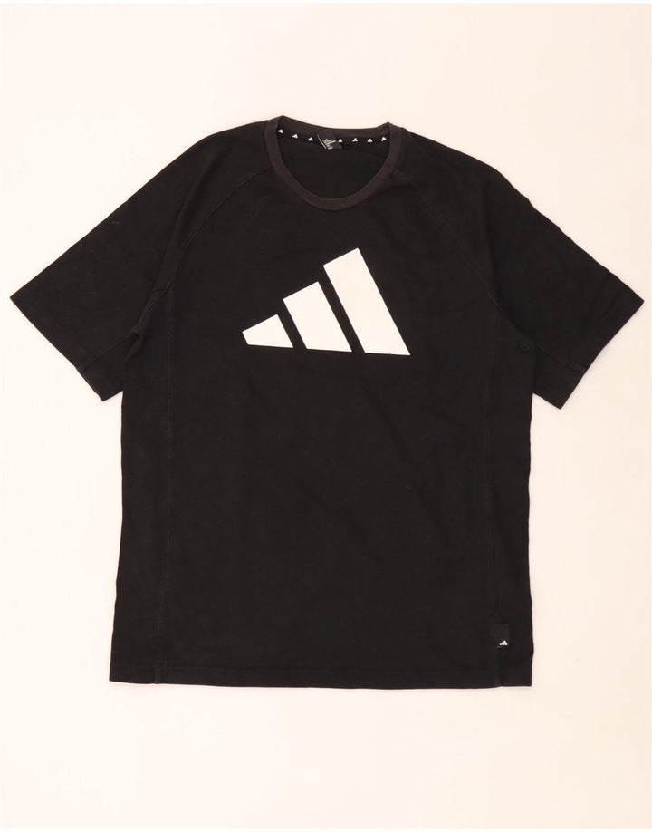 Adidas Herre grafisk T-shirt Top Medium Sort