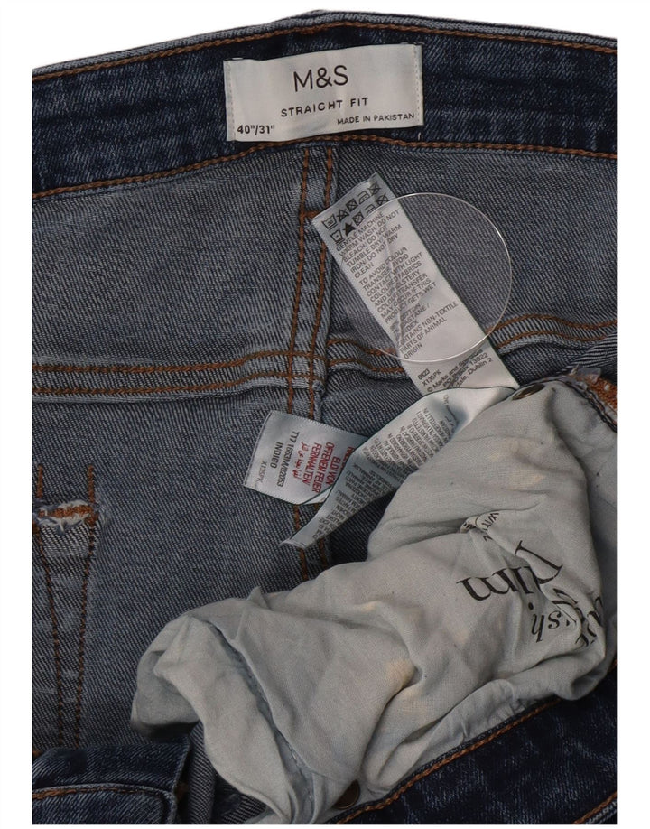 Marks & Spencer Straight Jeans til mænd W40 L31 blå bomuld