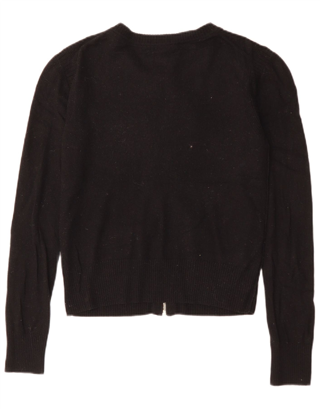 Juicy Couture Dame Crop Cardigan Sweater UK 10 Small Black Wool