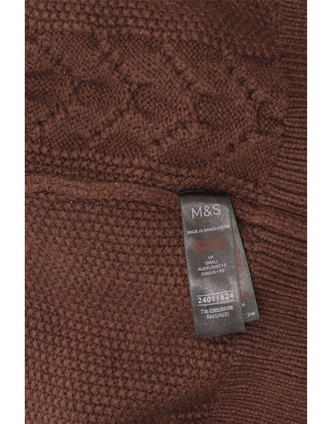 Marks & Spencer Dame Rullehals Sweater UK 10 Lille Brun Akryl