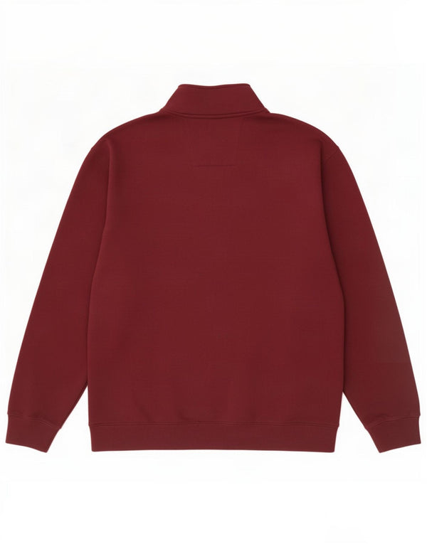Nautica Herre Zip Neck Sweatshirt Jumper 2XL rødbrun bomuld