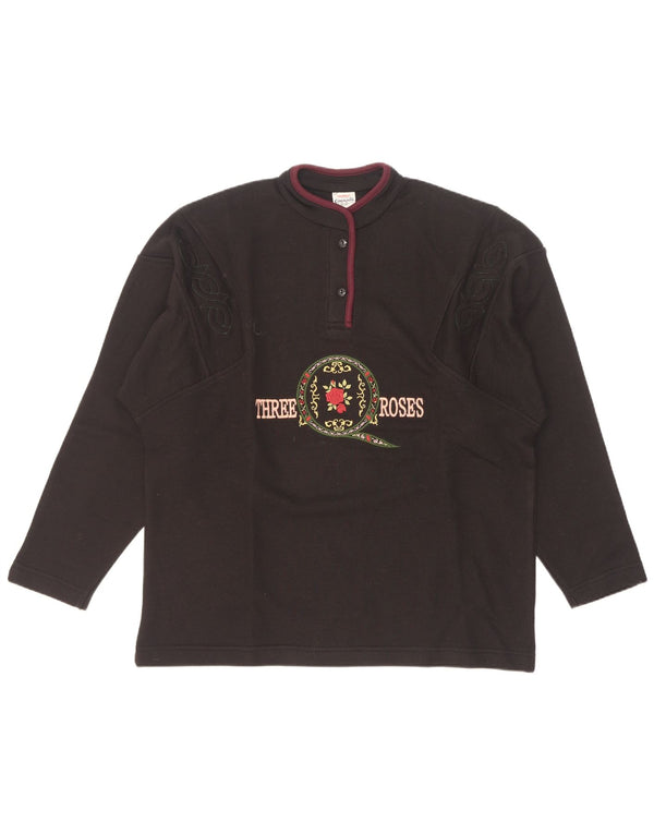 Campagnolo Dame Oversized Grafisk Sweatshirt Jumper UK 16 Large Sort