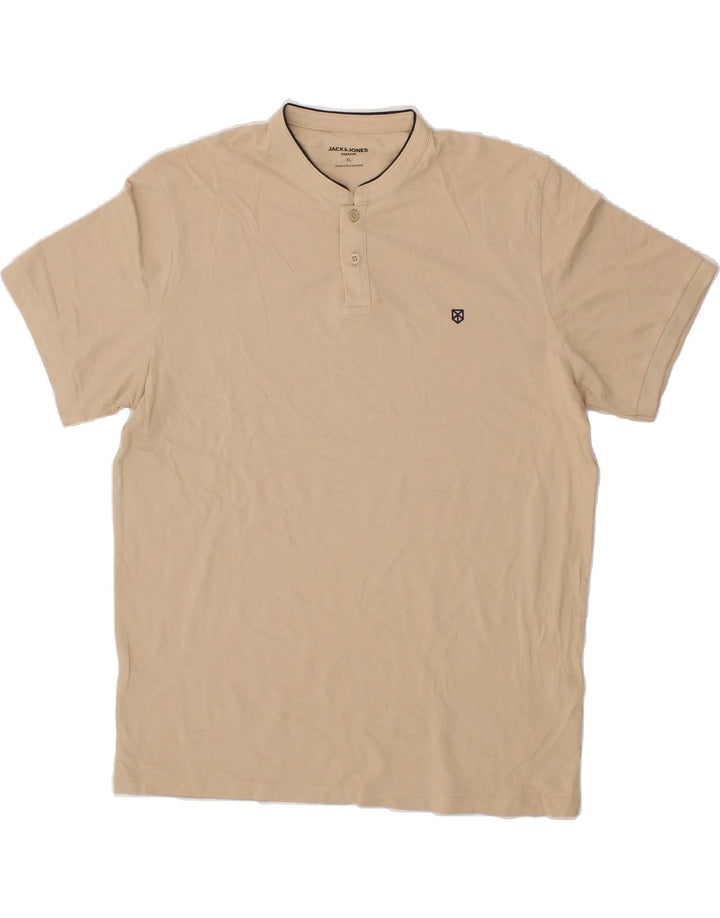 JACK & JONES Mens T-Shirt Top XL Beige Cotton Vintage Jack & Jones and Second-Hand Jack & Jones from Messina Hembry 