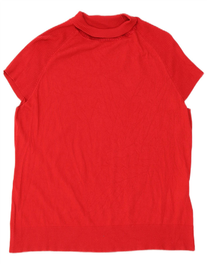 ELENA MIRO Womens Regular Bluse Top UK 14 Medium Red Viscose