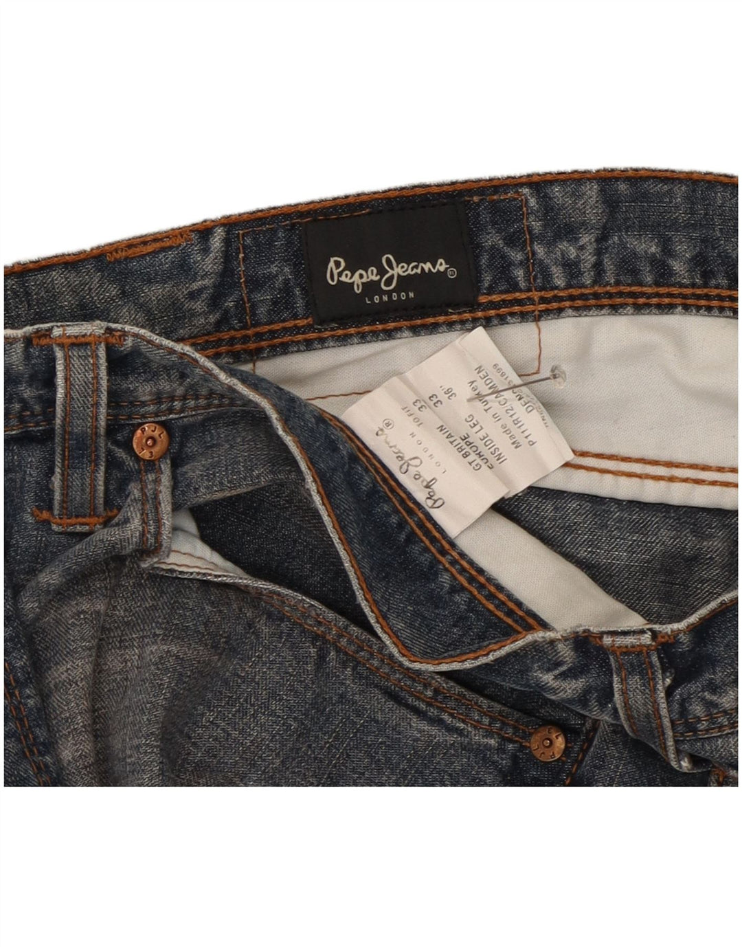 PEPE Jeans Herre Straight Jeans W33 L36 Blå Bomuld
