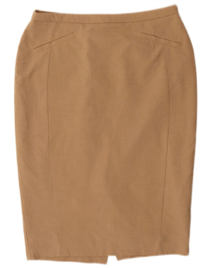 Marks & Spencer Pencil Nederdel til kvinder UK 14 Large W32 Beige Polyester