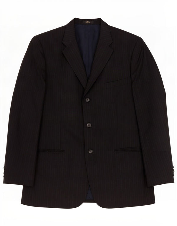 Valentino Herre 3-knaps blazerjakke IT 54 2XL Sort nålestribe Classic