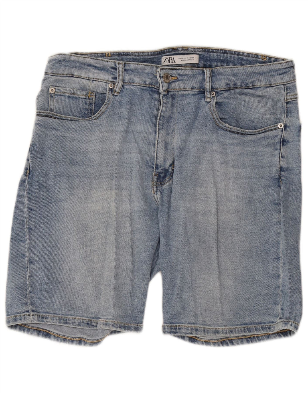 Zara Dame Denim Shorts EU 46 XL W36 Blå Bomuld