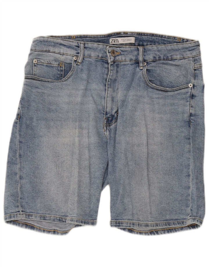 Zara Dame Denim Shorts EU 46 XL W36 Blå Bomuld