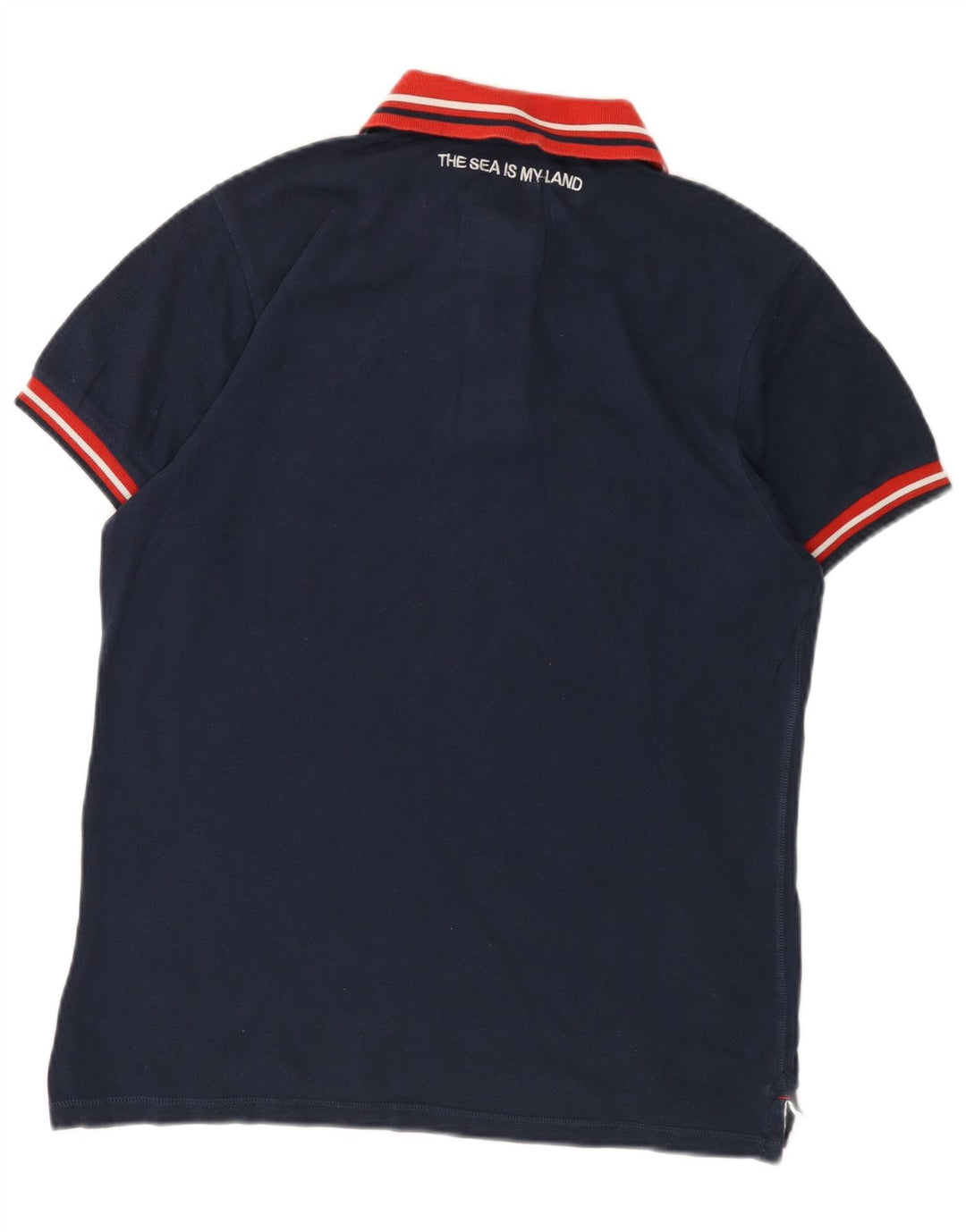 North Sails Herre Polo Shirt Large Navy Blue Colourblock Bomuld