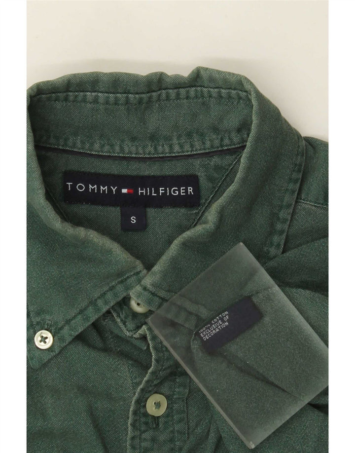 Tommy Hilfiger Herreskjorte lille grøn bomuld