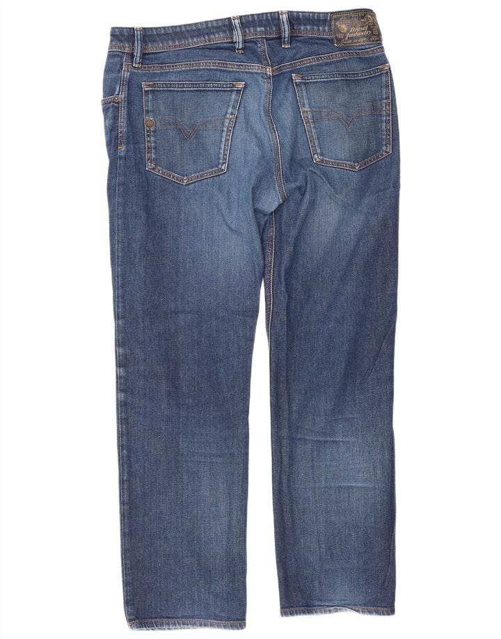 Diesel Herre Waykee Regular Straight Jeans W34 L28 Blå Bomuld
