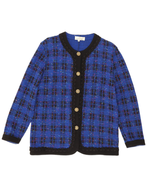 Carolina Pedrjoni Dame Cardigan Sweater IT 50 XL Blå ternet akryl