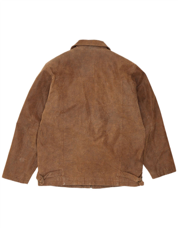Vintage Herre Læderjakke UK 38 Medium Brun Læder