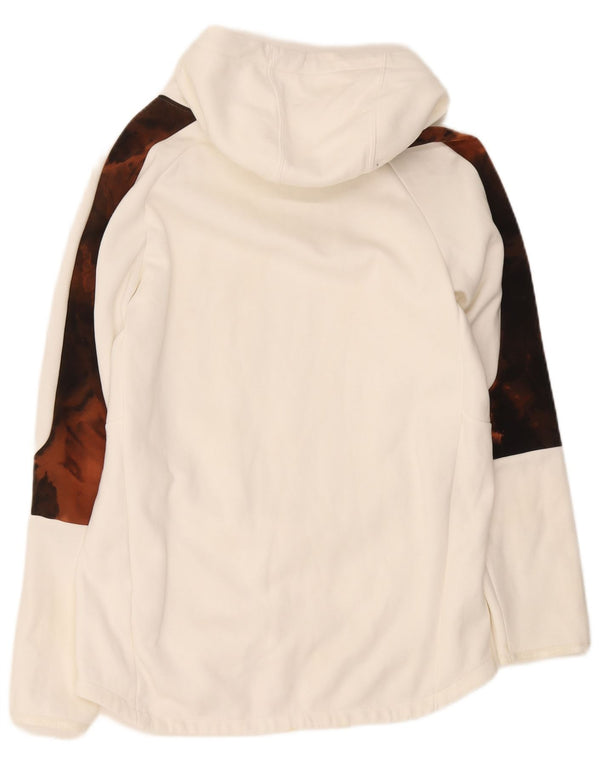 Puma Dame Hoodie Jumper UK 16 Large White Colourblock Bomuld
