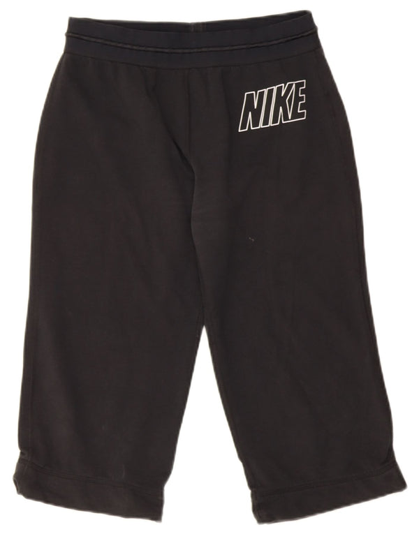 Nike Dame Dri Fit Grafisk Capri træningsdragt Bukser UK 12 Medium Sort