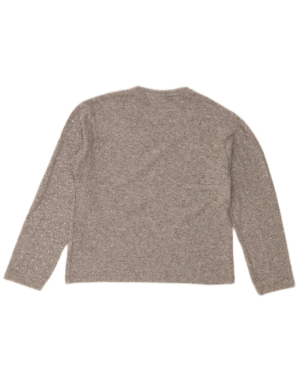 Zara Girls Crew Neck Jumper Sweater 11-12 År Grå Polyester