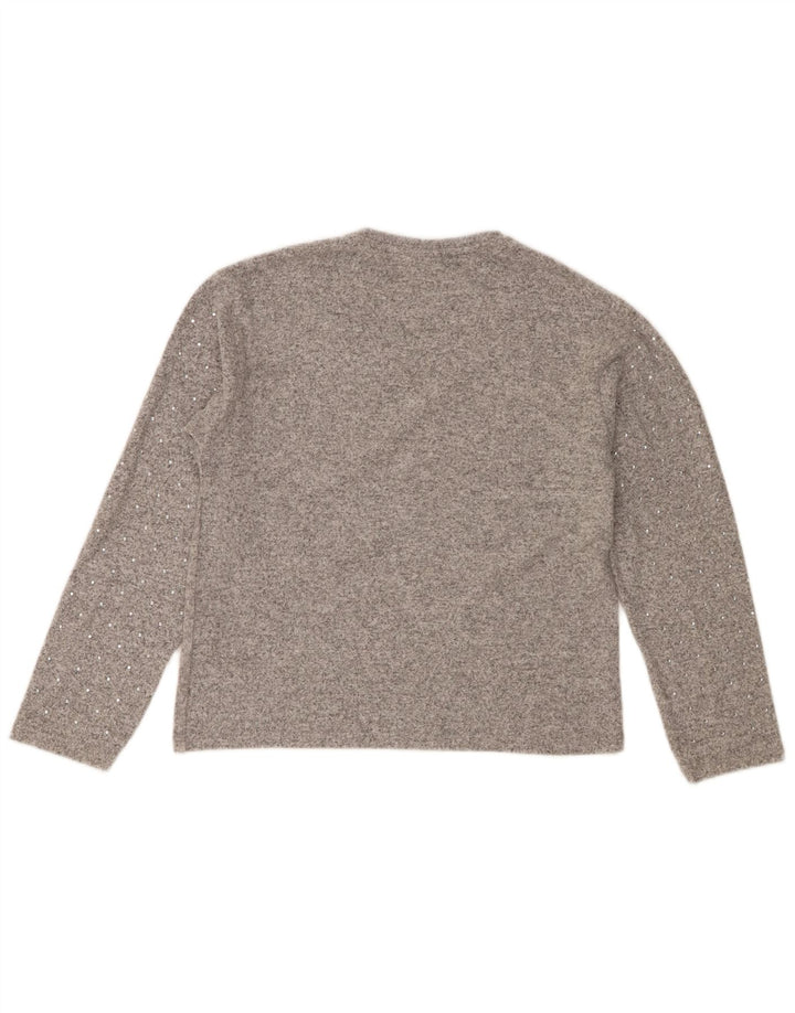 Zara Girls Crew Neck Jumper Sweater 11-12 År Grå Polyester