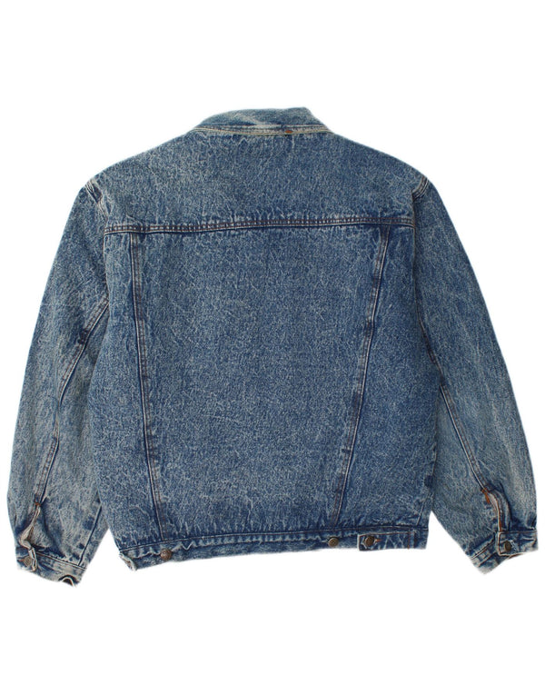 Vintage Herre Sherpa denimjakke IT 48 Medium Blue Cotton