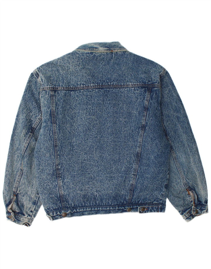 Vintage Herre Sherpa denimjakke IT 48 Medium Blue Cotton