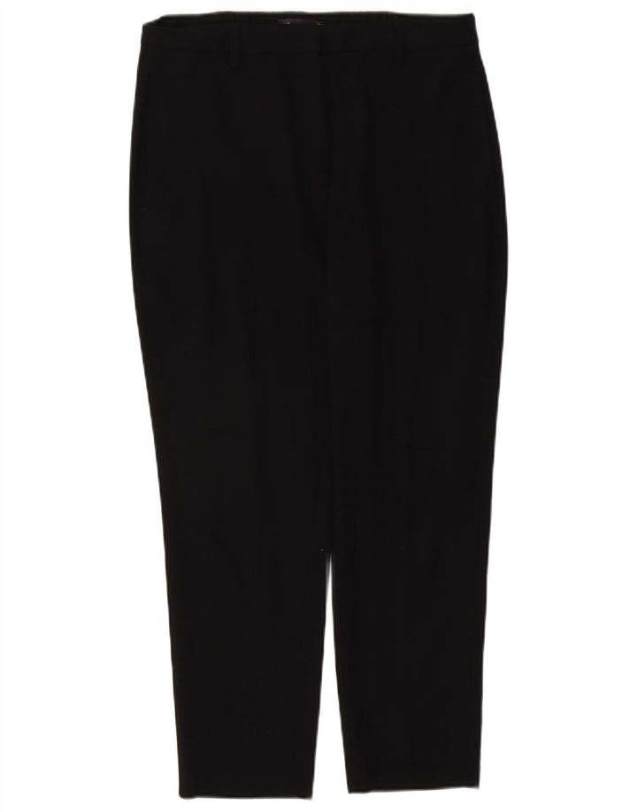 Marks & Spencer Womens Cropped Trousers UK 12 Medium W30 L25 Black