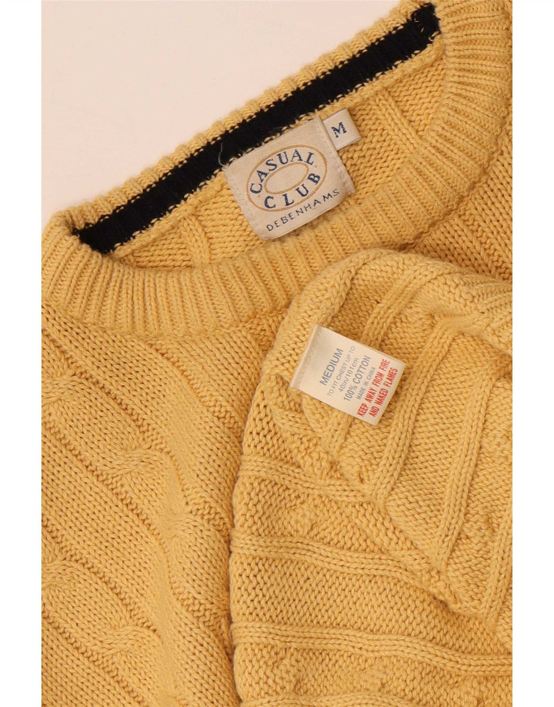 Debenhams herre sweater med rund hals, medium gul bomuld
