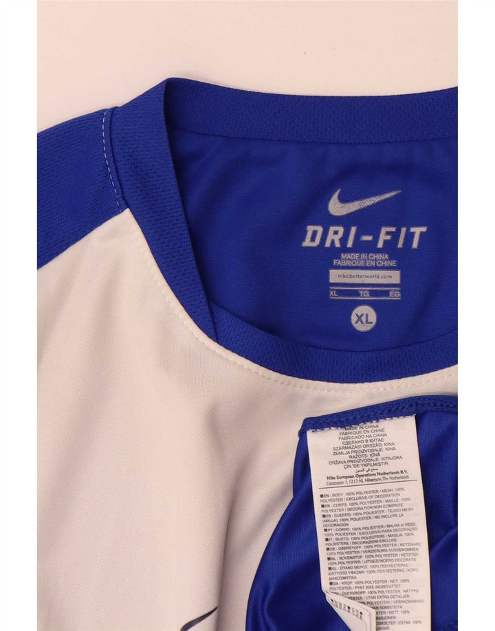 Nike Herre Dri Fit T-Shirt Top XL Blå Colourblock Polyester