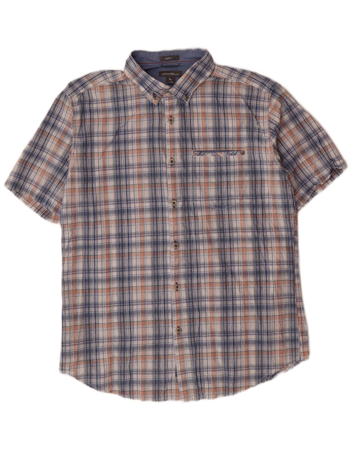 EDDIE BAUER Herre Classic Fit kortærmet skjorte medium flerfarvet ternet