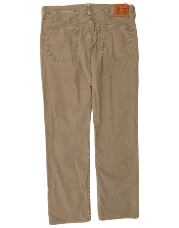 Levi's Herre 514 lige fløjlsbukser W36 L32 Khaki Bomuld