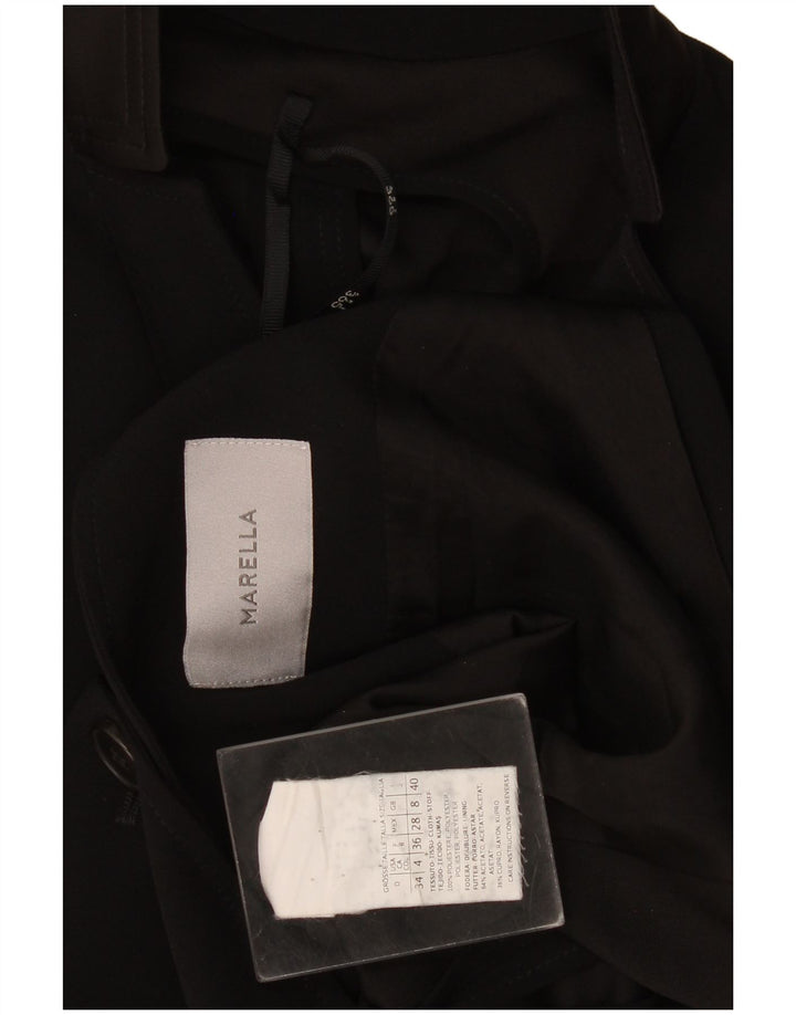 Marella Dame 1 Knap Blazer Jakke UK 8 Lille Sort Polyester