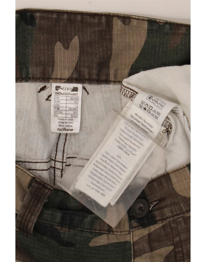 Solognac Herre Cargo Shorts XL W38 Brun Bomuld