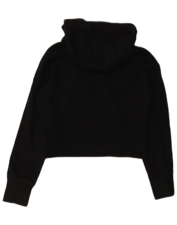 Nike piger grafisk crop hættetrøje trøje 10-11 år medium sort bomuld