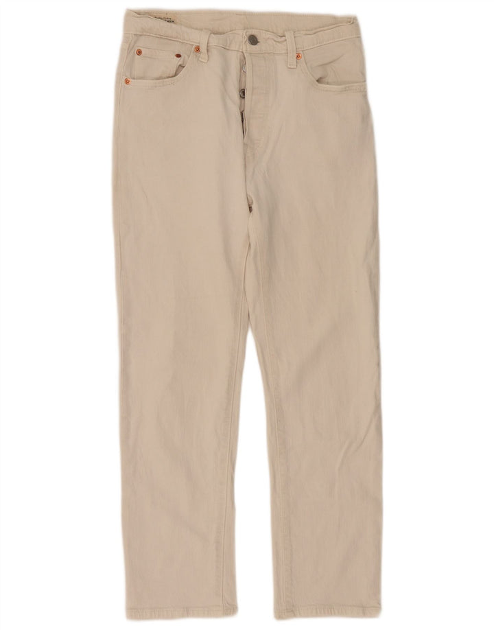 Levi's Dame 501 Straight Jeans W29 L28 Off White Bomuld