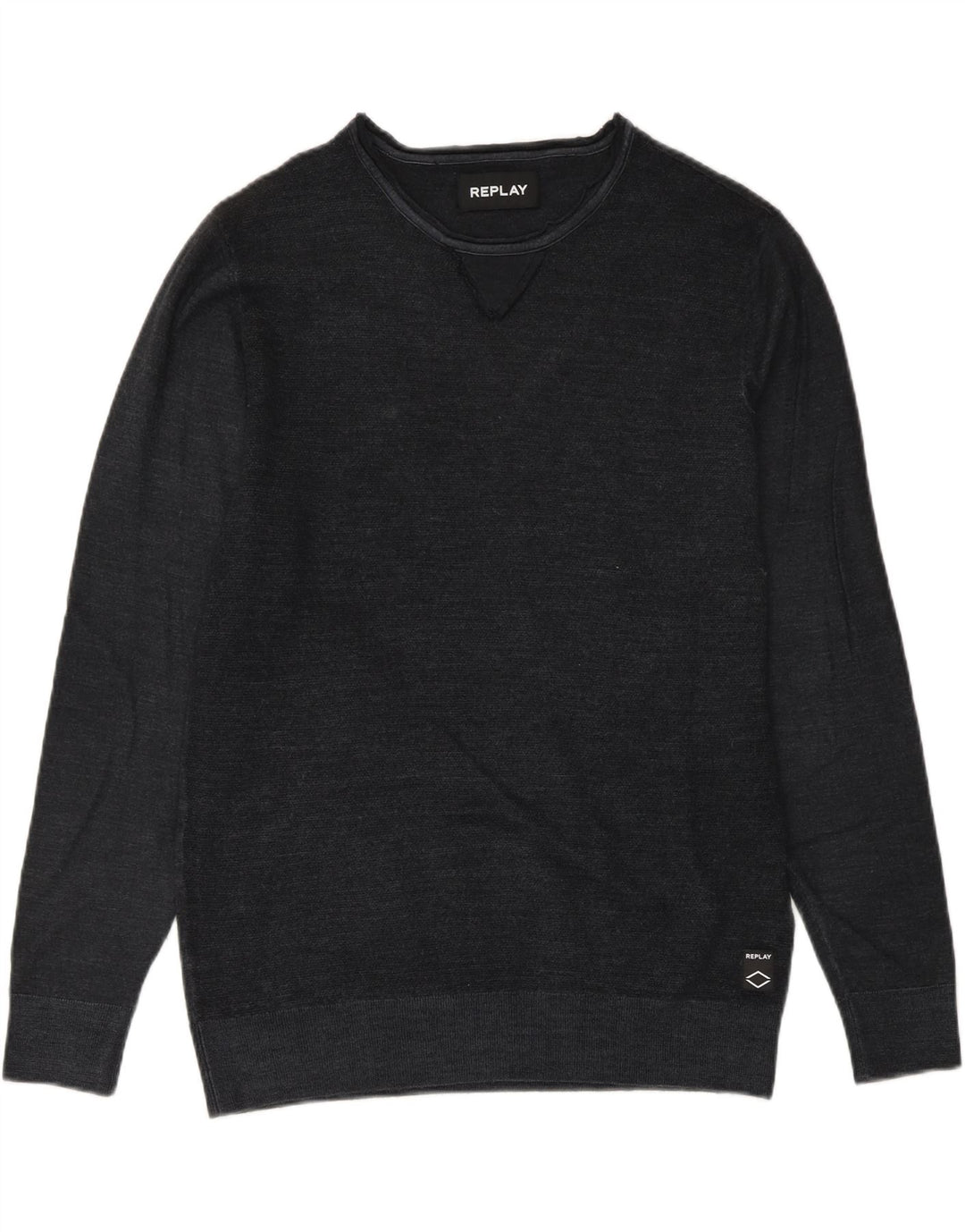 REPLAY Womens Crew Neck Jumper Sweater UK 18 XL Grey Wool Vintage Replay and Second-Hand Replay from Messina Hembry 