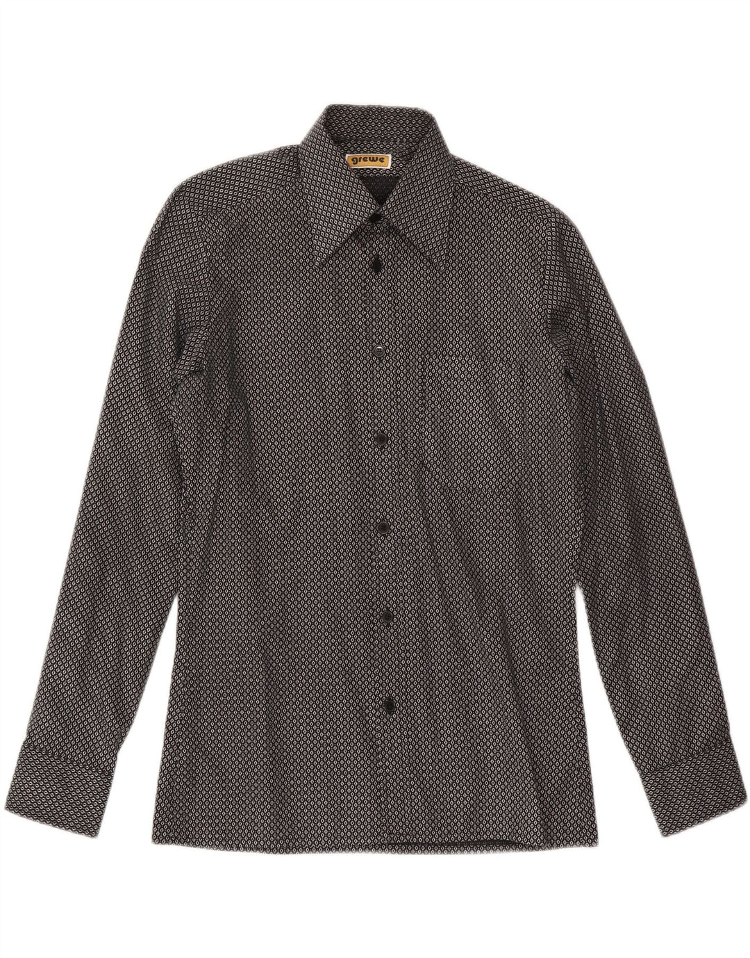 VINTAGE Mens Shirt Small Black Spotted Cotton Vintage Vintage and Second-Hand Vintage from Messina Hembry 