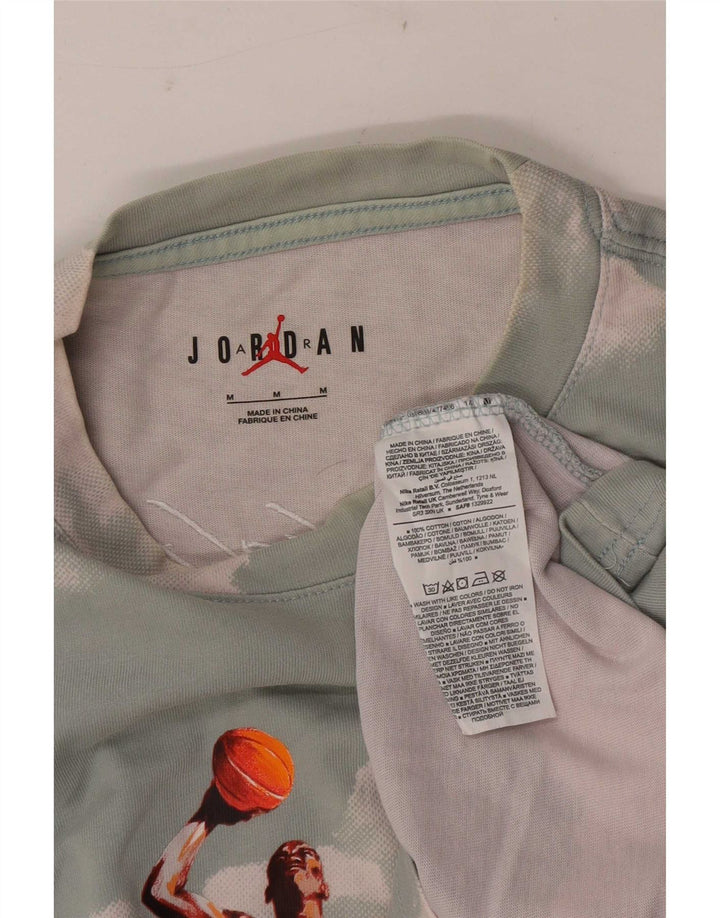 Jordan Herre grafisk T-shirt Top Medium Green Tie Dye Bomuld