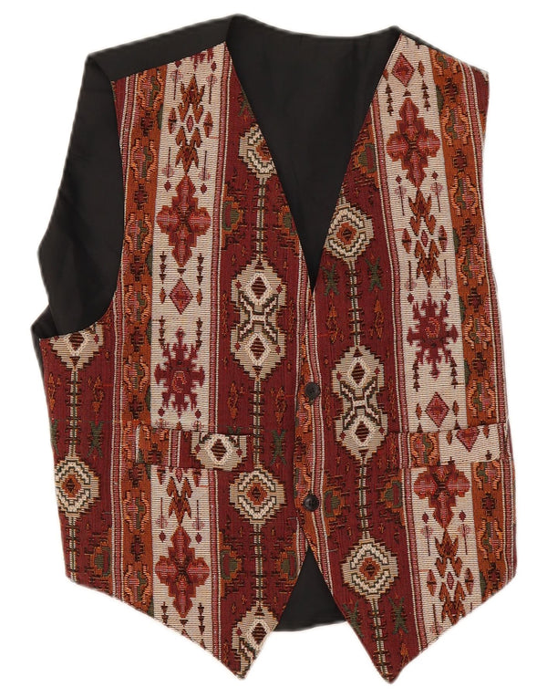 Vintage herrevest Medium Burgundy Geometrisk