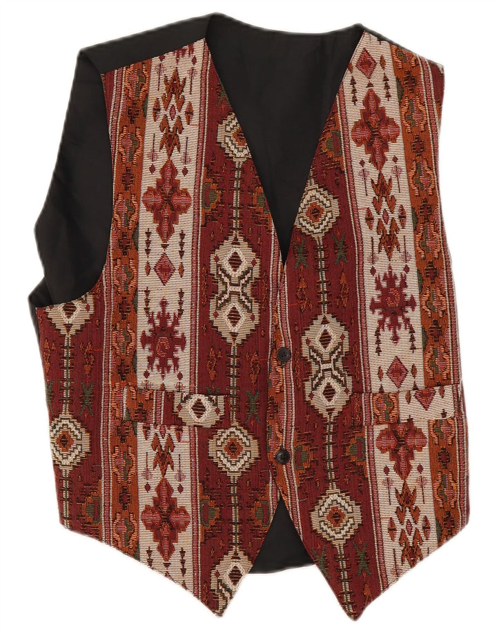 Vintage herrevest Medium Burgundy Geometrisk