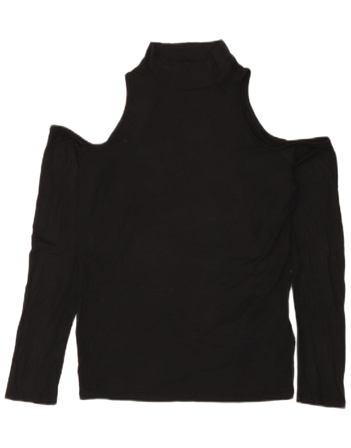 Lipsy Womens Off Shoulder Bluse Top UK 12 Medium Black Viscose