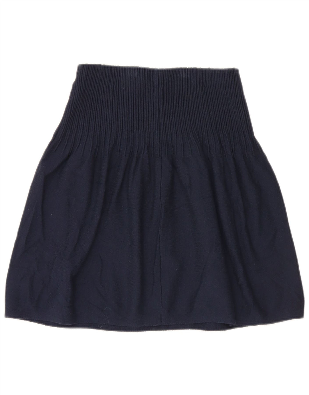 Massimo Dutti Dame Strik A-Line nederdel Small W26 Navy Blue Viscose