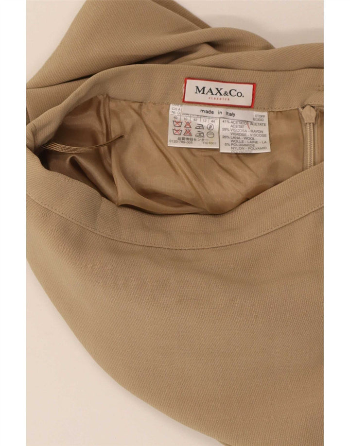 Max & Co. Pencilnederdel til kvinder UK 12 Medium W28 Beige Acetate