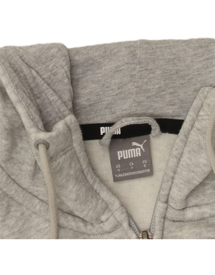 PUMA Womens Zip Hoodie Sweater UK 10 Small Grey Flecked