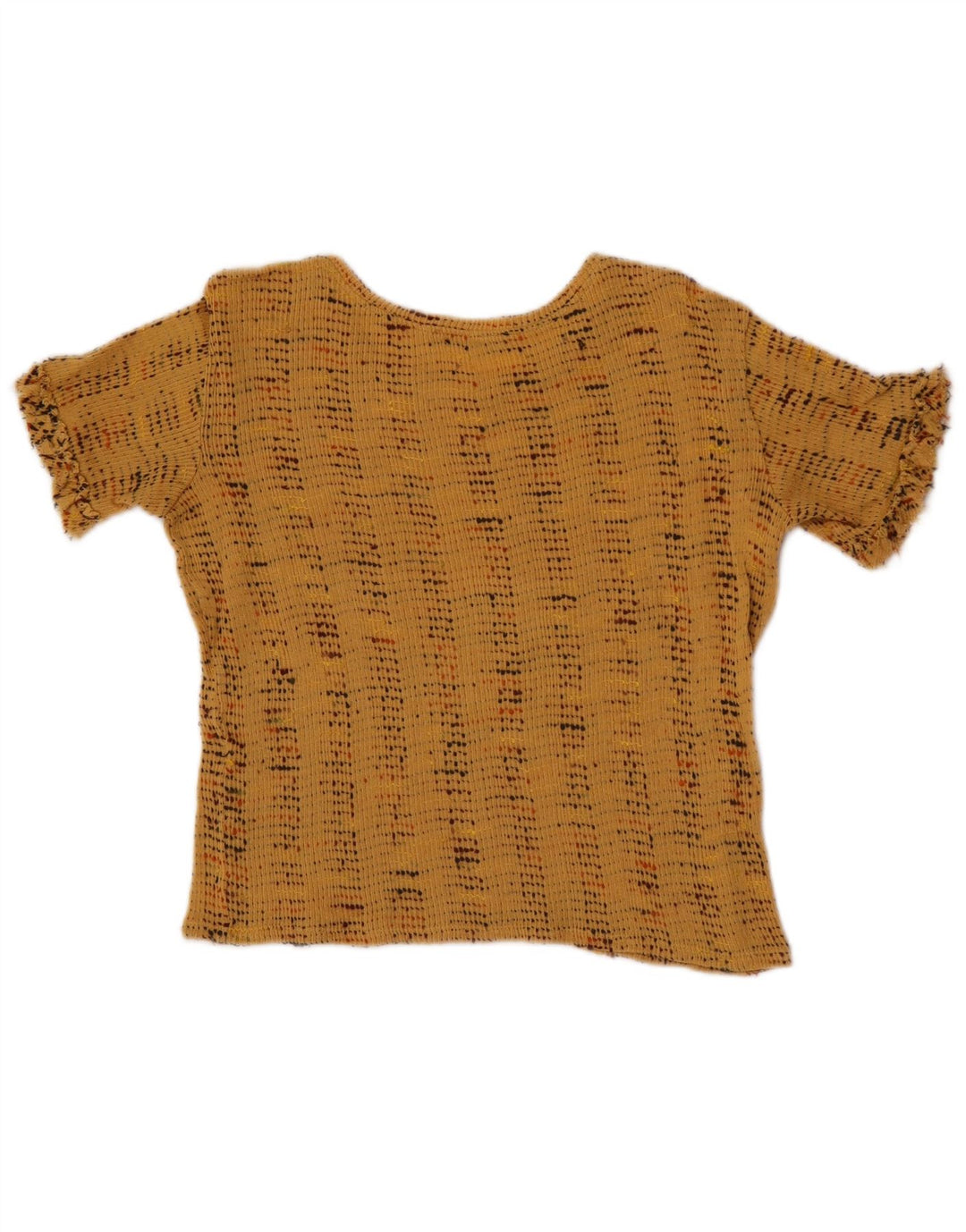 Zara Womens Crop Bluse Top UK 10 Small Beige Striped