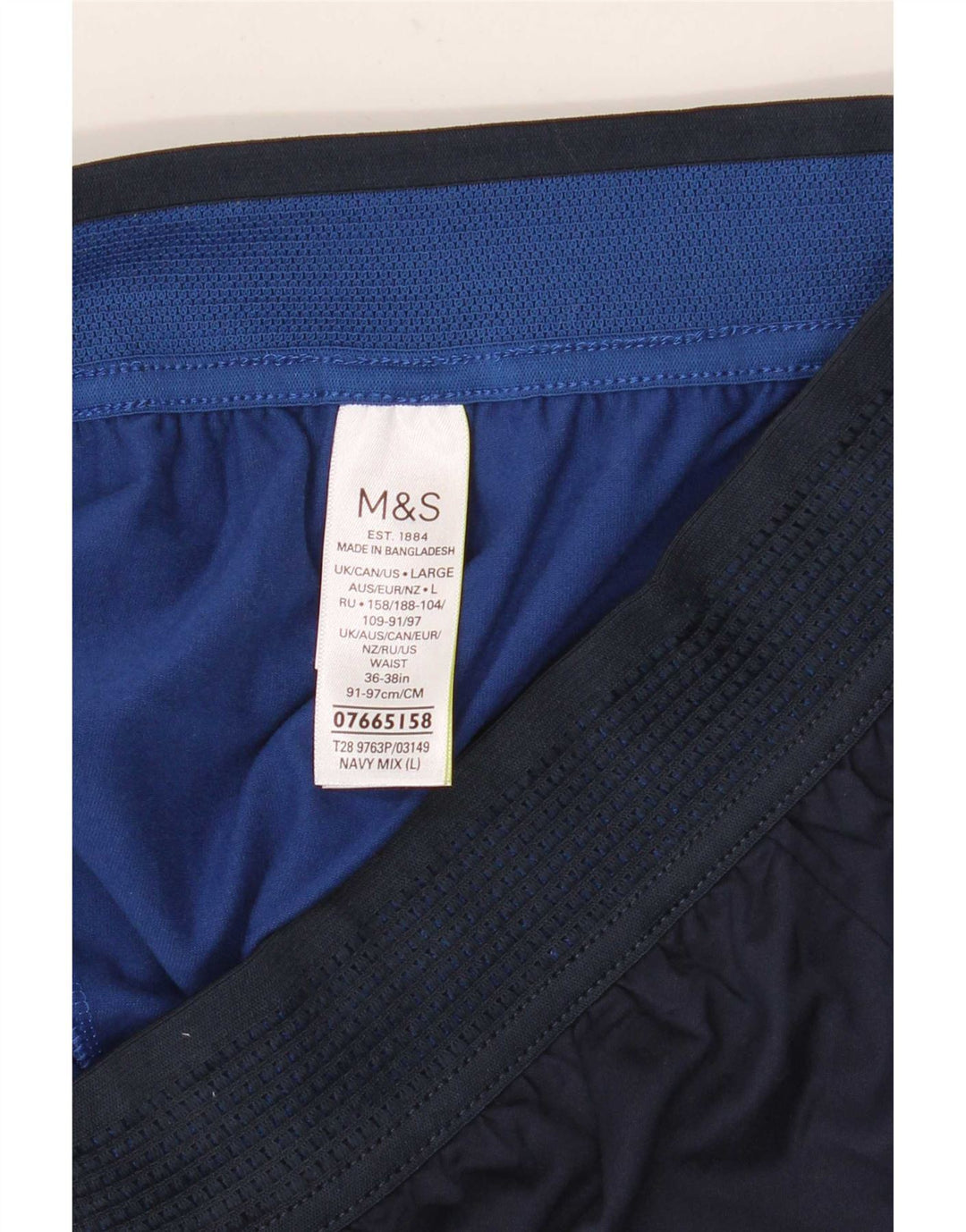 Marks & Spencer Sportsshorts til mænd store marineblå polyester