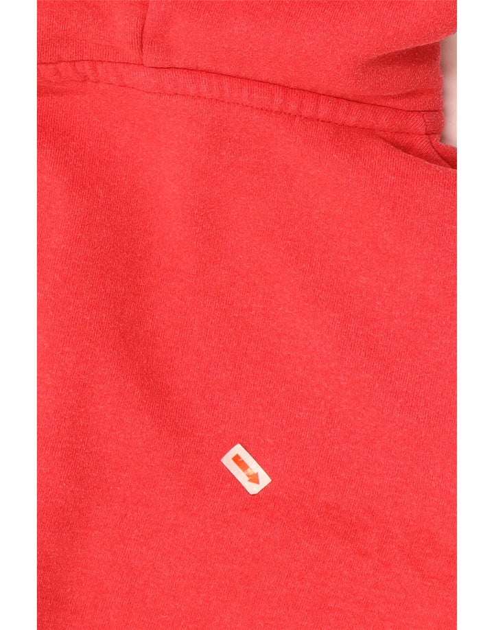 SUPERDRY Womens Zip Hoodie Sweater UK 12 Medium  Red Cotton