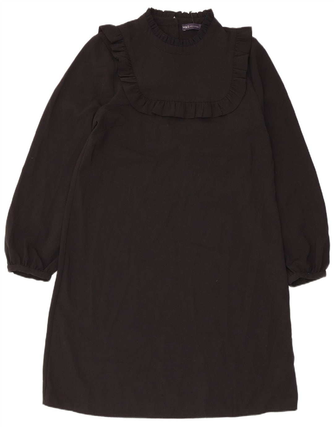 Marks & Spencer Dame Langærmet Shift Dress UK 12 Medium Black