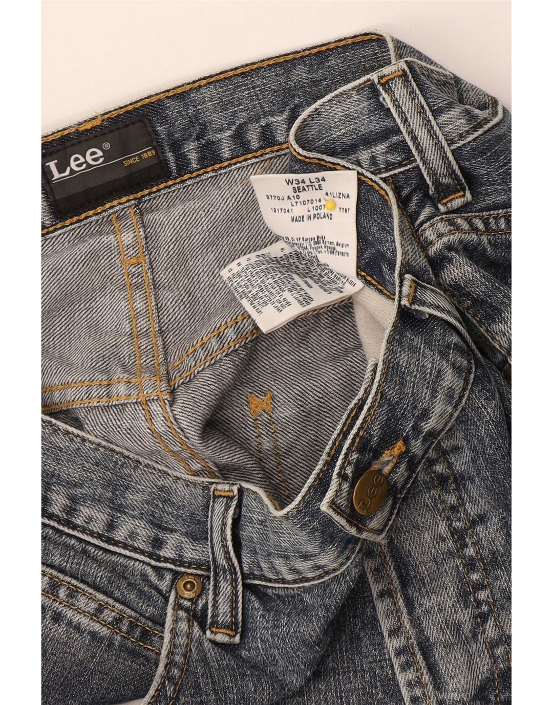 Lee Straight Jeans til mænd W34 L34 blå bomuld