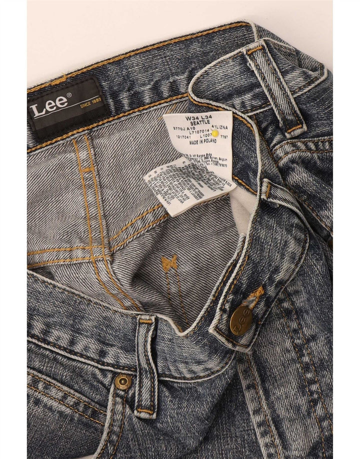Lee Straight Jeans til mænd W34 L34 blå bomuld