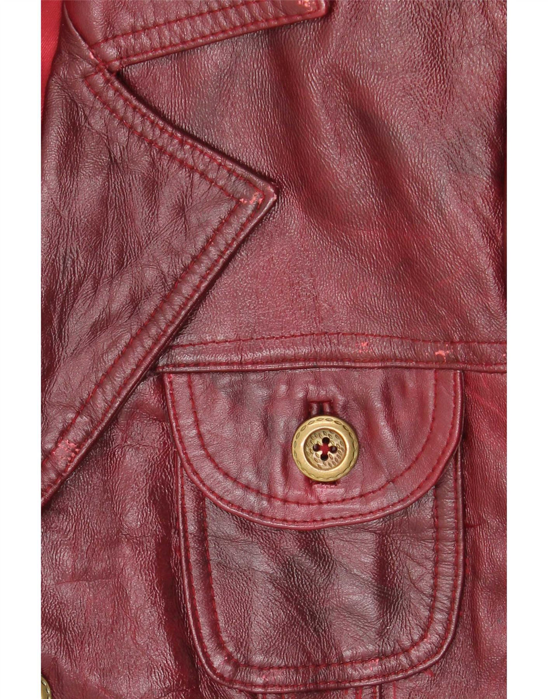 Vintage dame læderjakke UK 26 5XL Burgundy
